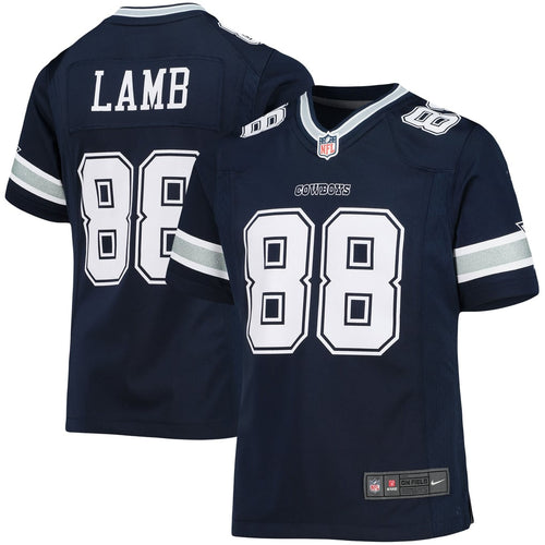 Girls Youth Dallas Cowboys CeeDee Lamb Navy Game Jersey