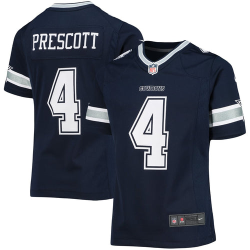 Girls Youth Dallas Cowboys Dak Prescott Navy Team Game Jersey