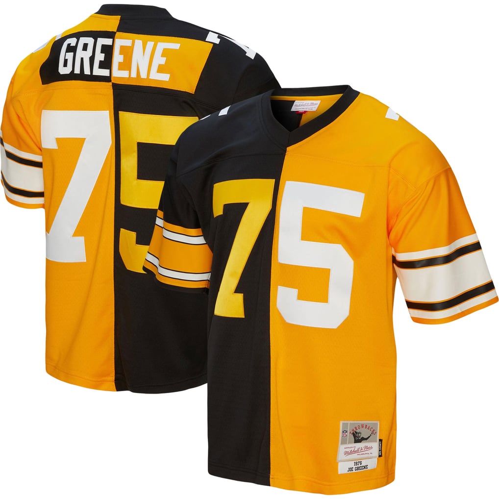 Men's Pittsburgh Steelers Joe Greene Black/Gold 1976 Split Legacy Replica Jersey