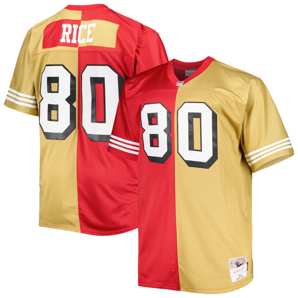 Men's San Francisco 49ers Jerry Rice Scarlet/Gold Big & Tall Split Legacy Retired Player Replica Jersey