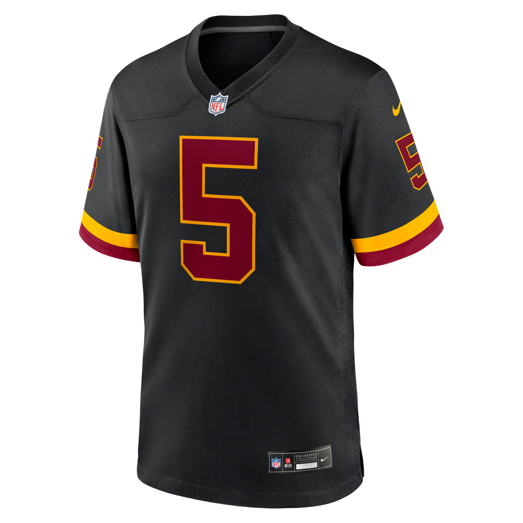 Hail Raiser Men's Washington Commanders Jayden Daniels Black Alternate Game Jersey