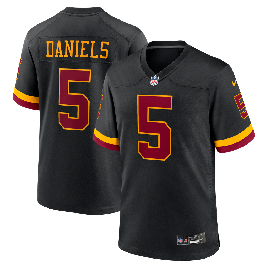Hail Raiser Men's Washington Commanders Jayden Daniels Black Alternate Game Jersey
