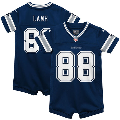 Infant Dallas Cowboys CeeDee Lamb Navy Game Jersey Romper