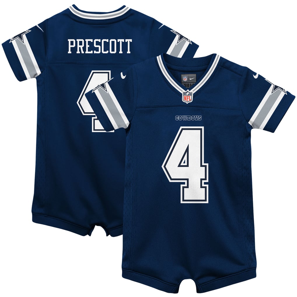 Infant Dallas Cowboys Dak Prescott Navy Game Jersey Romper