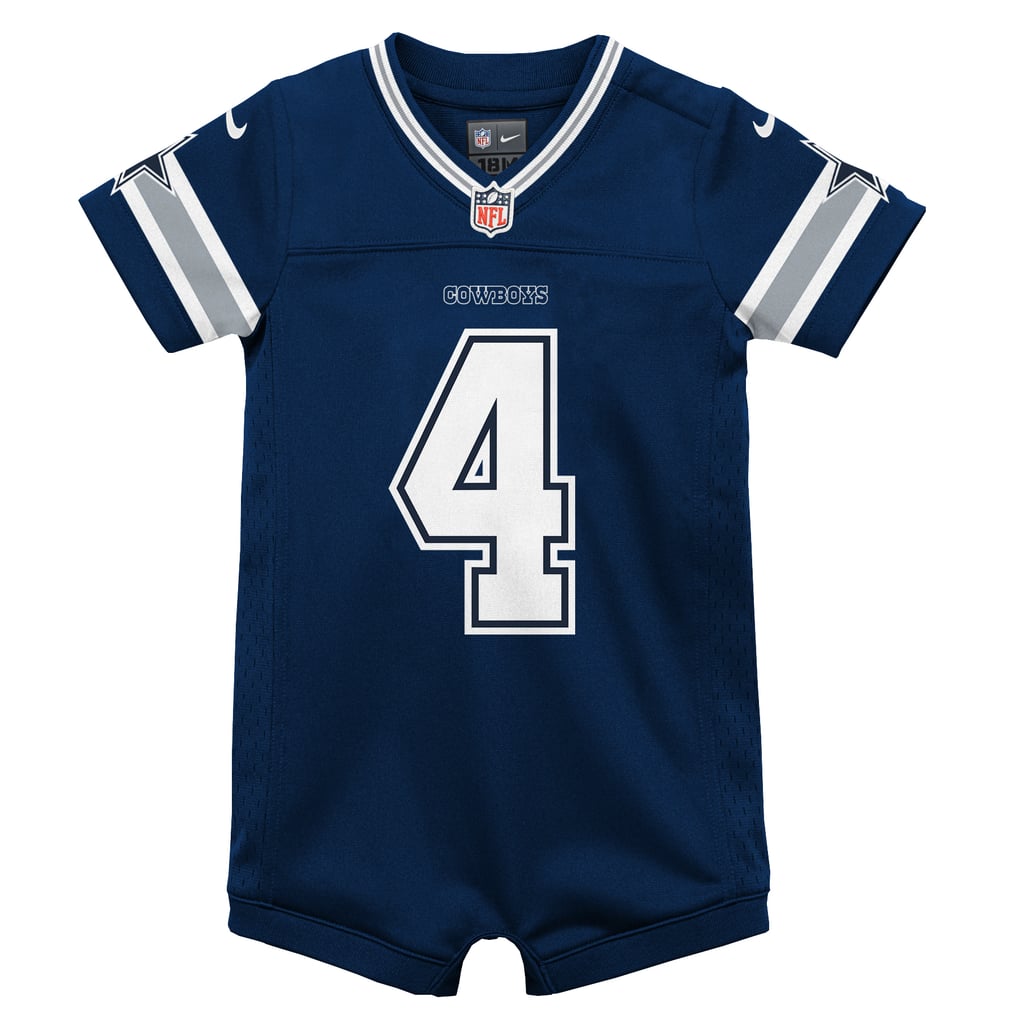 Infant Dallas Cowboys Dak Prescott Navy Game Jersey Romper