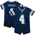 Infant Dallas Cowboys Dak Prescott Navy Game Jersey Romper