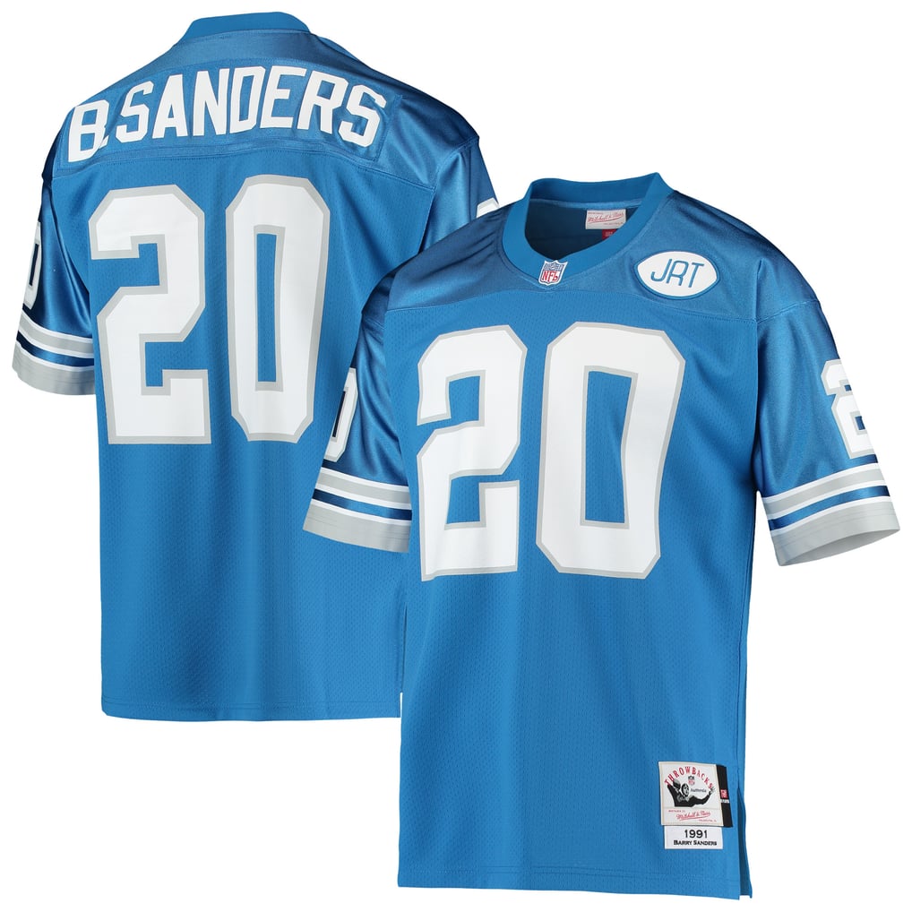 Men's Detroit Lions 1991 Barry Sanders Blue Authentic Throwback Retired Player Jersey