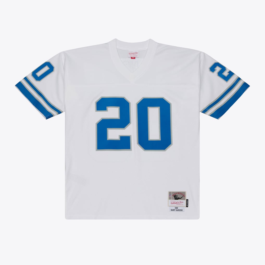 Men's Detroit Lions Barry Sanders White 1989 Legacy Replica Player Jersey