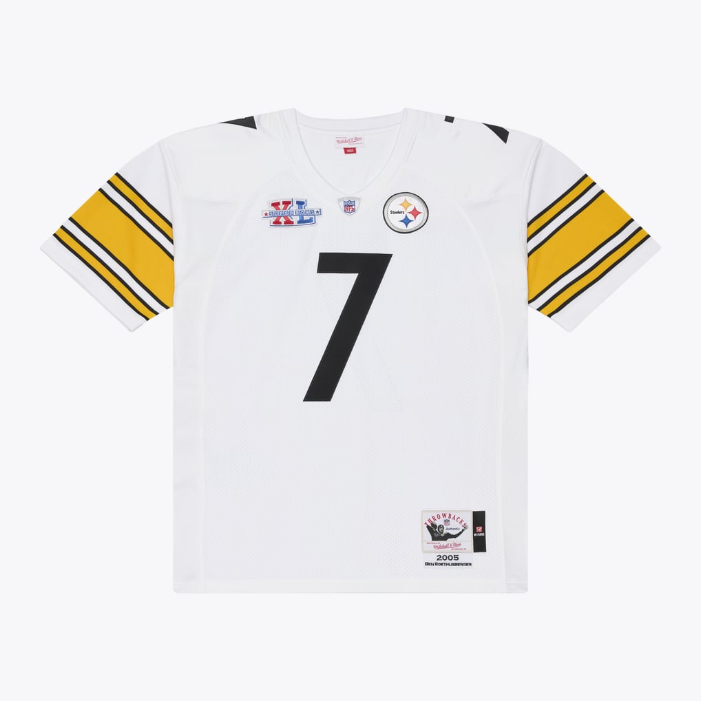 Men's Pittsburgh Steelers Ben Roethlisberger White 2005 Authentic Throwback Jersey