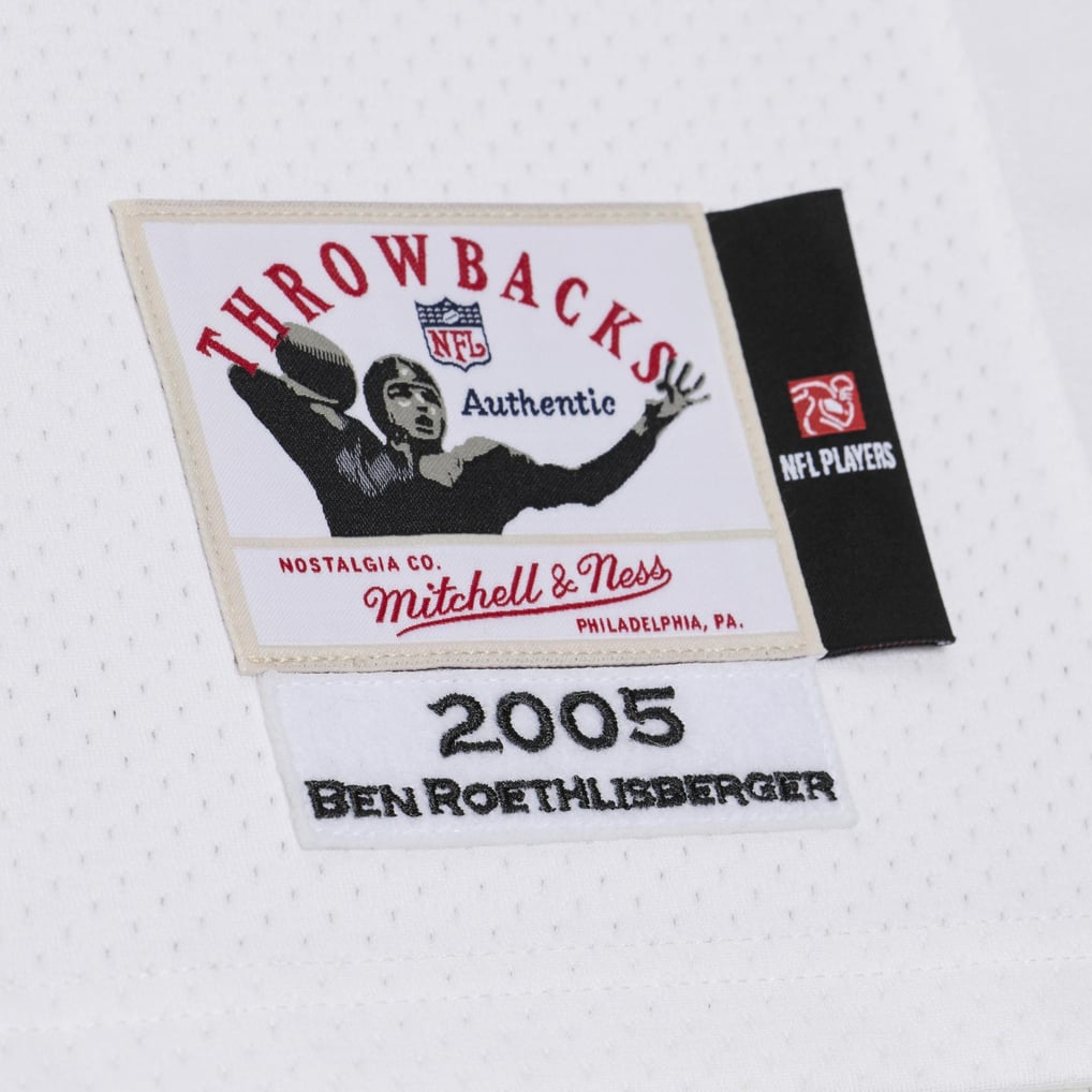 Men's Pittsburgh Steelers Ben Roethlisberger White 2005 Authentic Throwback Jersey