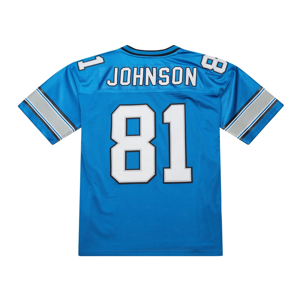 Men's Detroit Lions Calvin Johnson Blue 2007 Authentic Throwback Retired Player Jersey