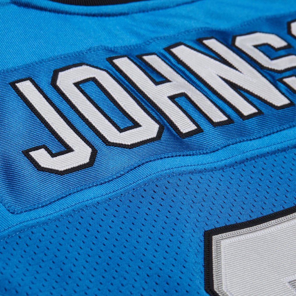 Men's Detroit Lions Calvin Johnson Blue 2007 Authentic Throwback Retired Player Jersey