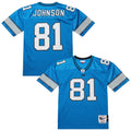 Men's Detroit Lions Calvin Johnson Blue 2007 Authentic Throwback Retired Player Jersey