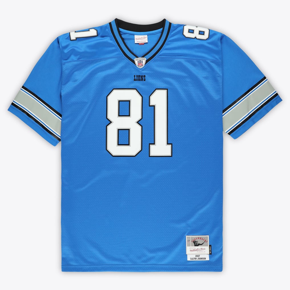 Men's Detroit Lions Calvin Johnson Blue Big & Tall 2007 Legacy Retired Player Jersey