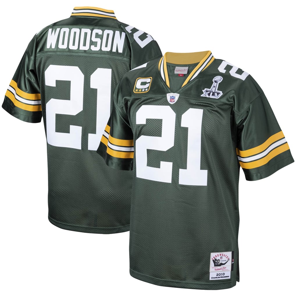 Men's Green Bay Packers 2010 Charles Woodson Green Authentic Throwback Retired Player Jersey