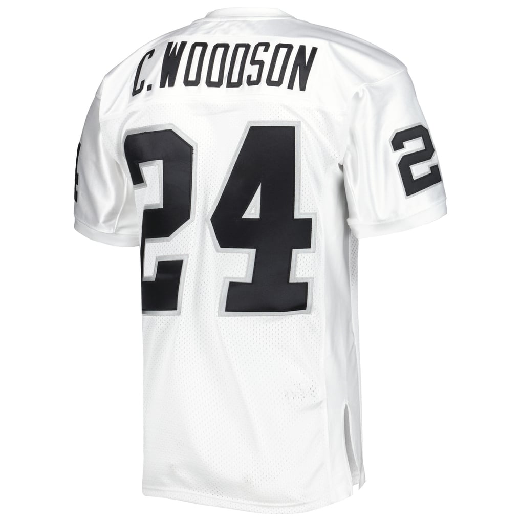 Men's Las Vegas Raiders 2002 Charles Woodson White Authentic Throwback Retired Player Jersey