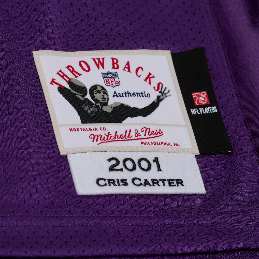 Men's Minnesota Vikings Cris Carter Purple 2001 Authentic Throwback Jersey