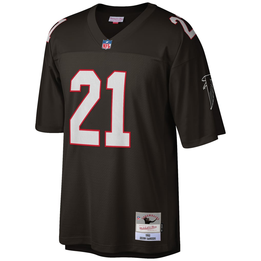Men's Atlanta Falcons Deion Sanders Black Big & Tall 1992 Retired Player Replica Jersey