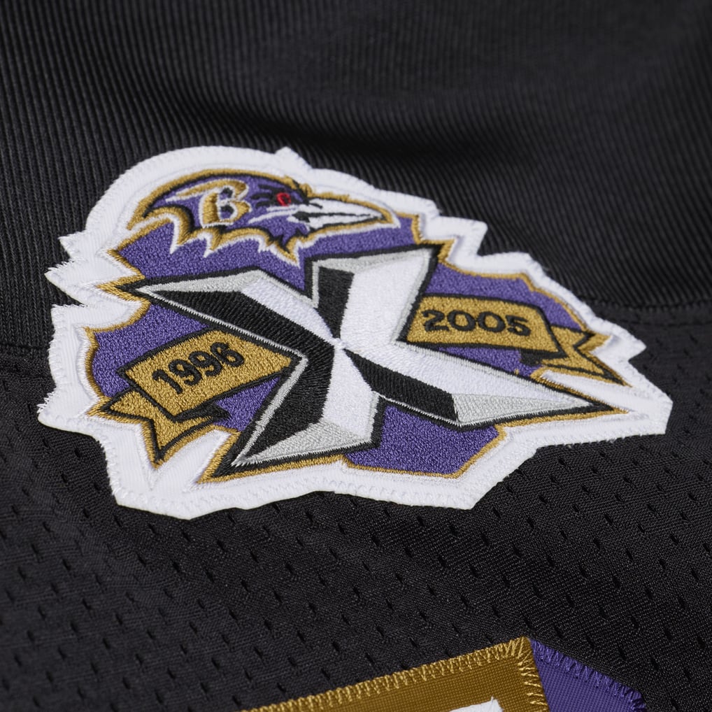 Men's Baltimore Ravens Deion Sanders Black 2005 Authentic Throwback Jersey