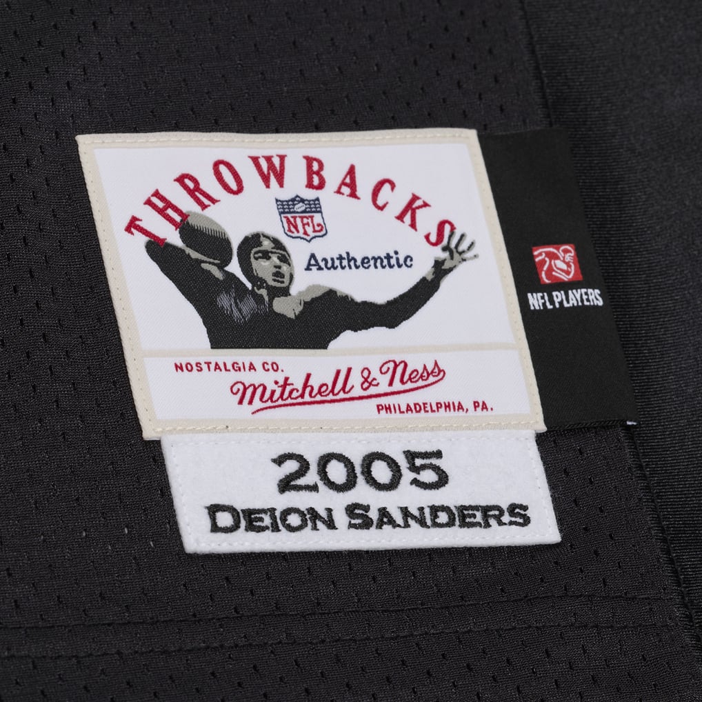 Men's Baltimore Ravens Deion Sanders Black 2005 Authentic Throwback Jersey