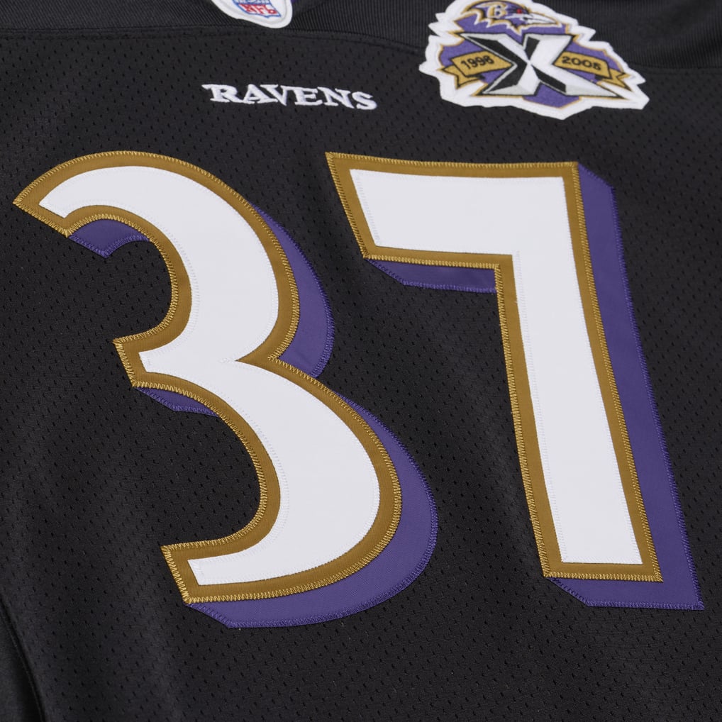 Men's Baltimore Ravens Deion Sanders Black 2005 Authentic Throwback Jersey