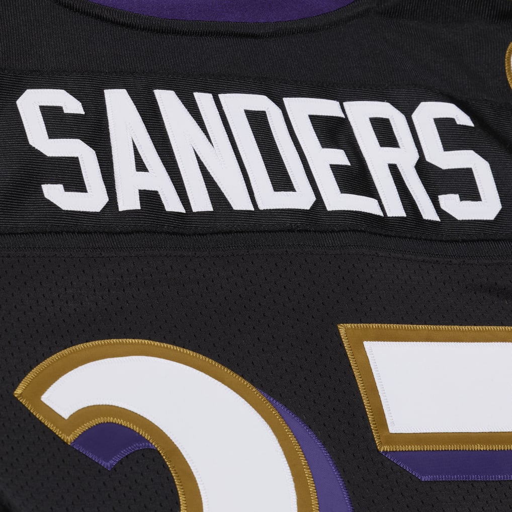 Men's Baltimore Ravens Deion Sanders Black 2005 Authentic Throwback Jersey