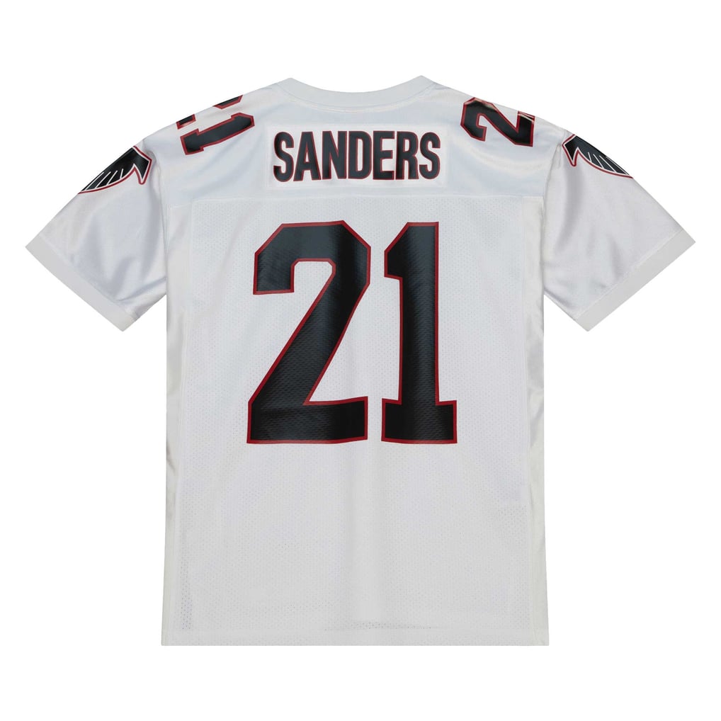 Men's Atlanta Falcons 1991 Deion Sanders White Authentic Throwback Retired Player Jersey