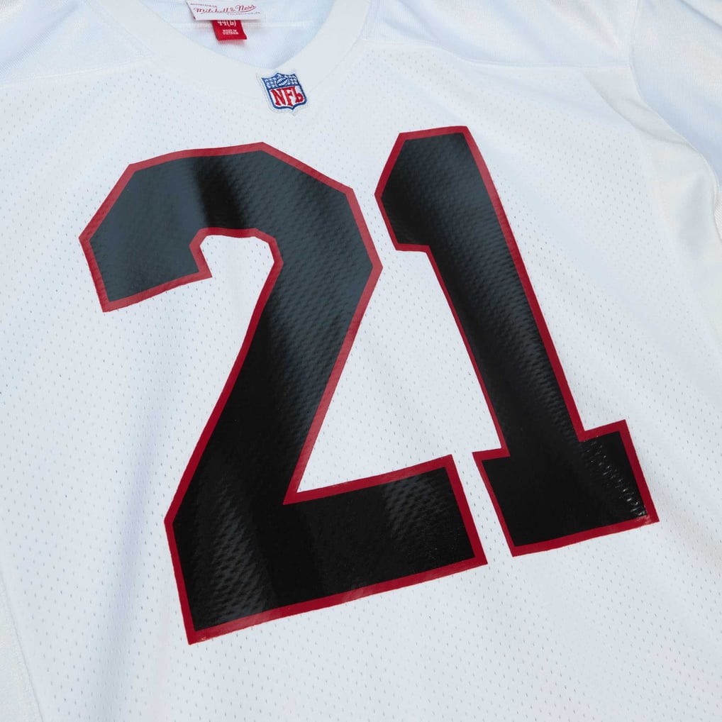 Men's Atlanta Falcons 1991 Deion Sanders White Authentic Throwback Retired Player Jersey