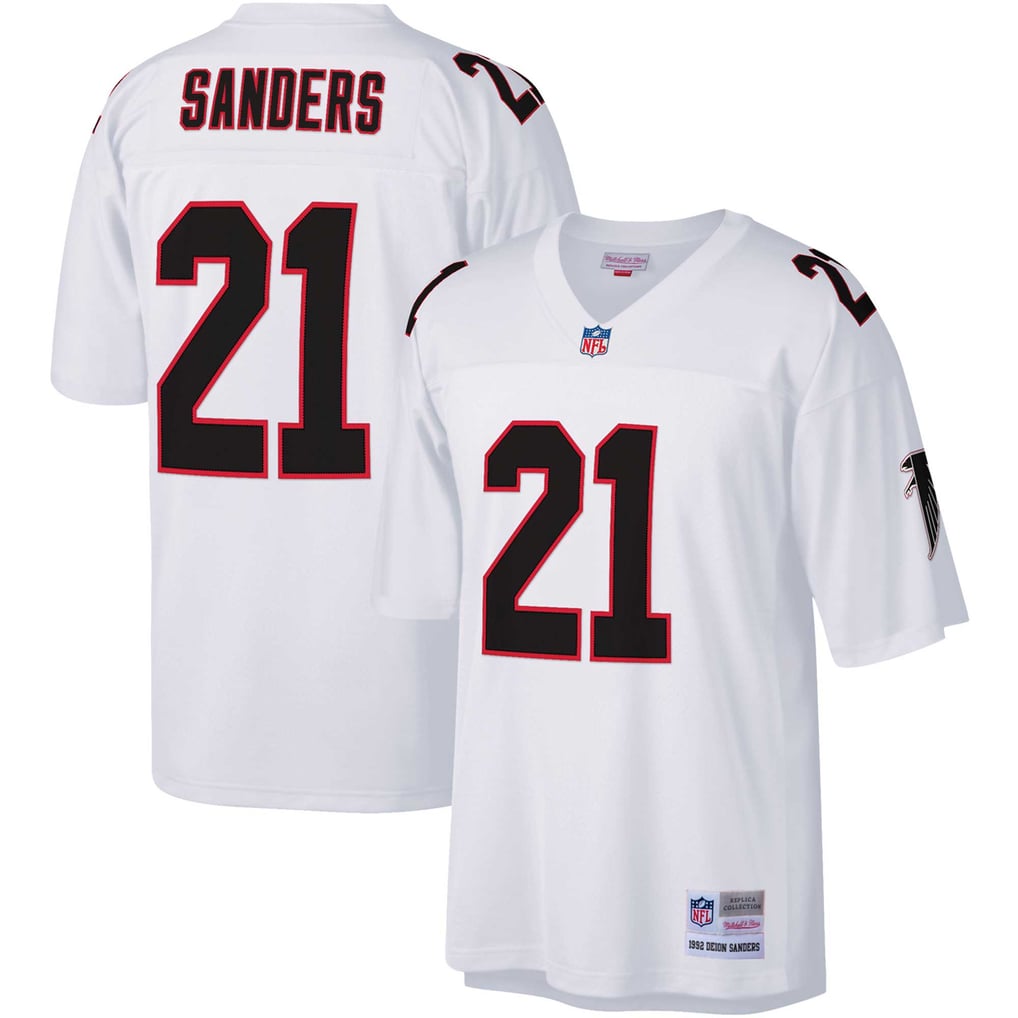 Men's Atlanta Falcons Deion Sanders White Big & Tall 1992 Retired Player Replica Jersey