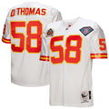 Men's Kansas City Chiefs 1994 Derrick Thomas White Authentic Throwback Retired Player Jersey