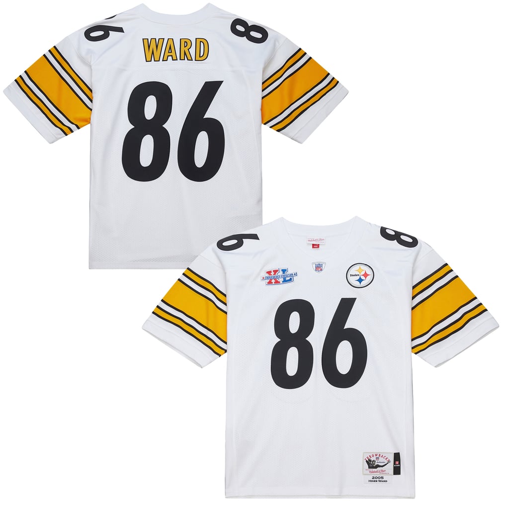 Men's Pittsburgh Steelers Hines Ward White 2005 Authentic Throwback Retired Player Jersey