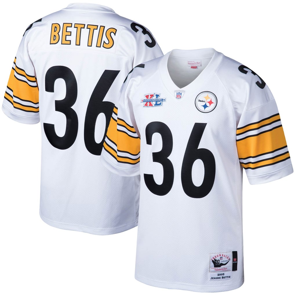 Men's Pittsburgh Steelers 2005 Jerome Bettis White Authentic Throwback Retired Player Jersey