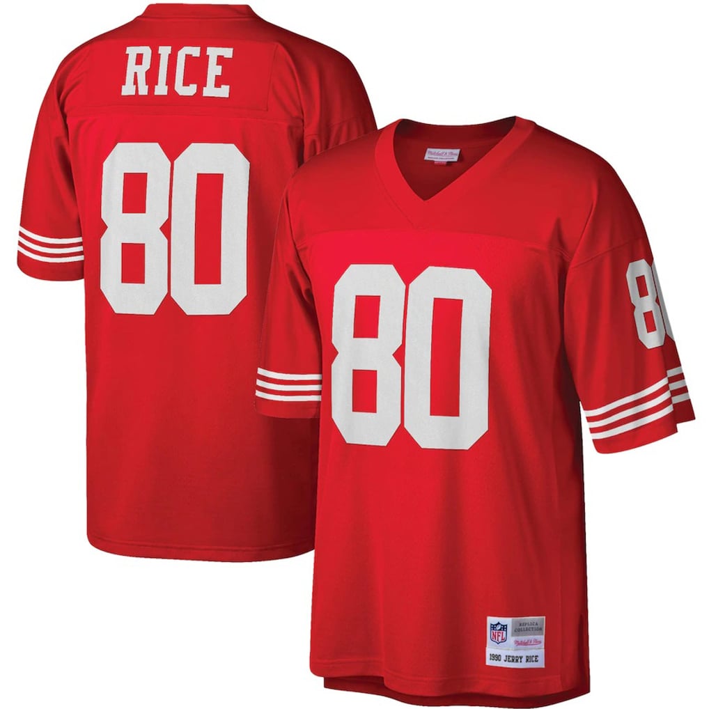 Men's San Francisco 49ers Jerry Rice Scarlet Big & Tall 1990 Retired Player Replica Jersey