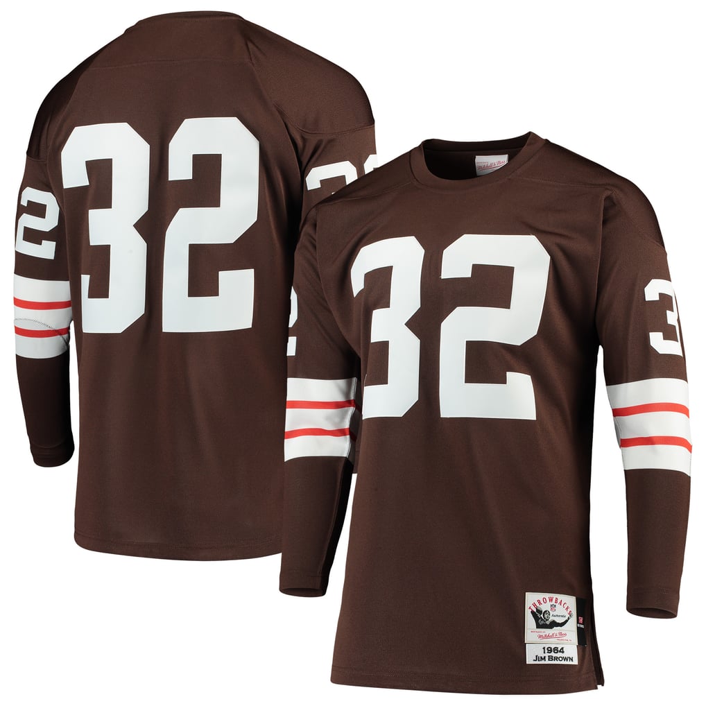 Men's Cleveland Browns 1964 Jim Brown Brown Authentic Throwback Retired Player Jersey
