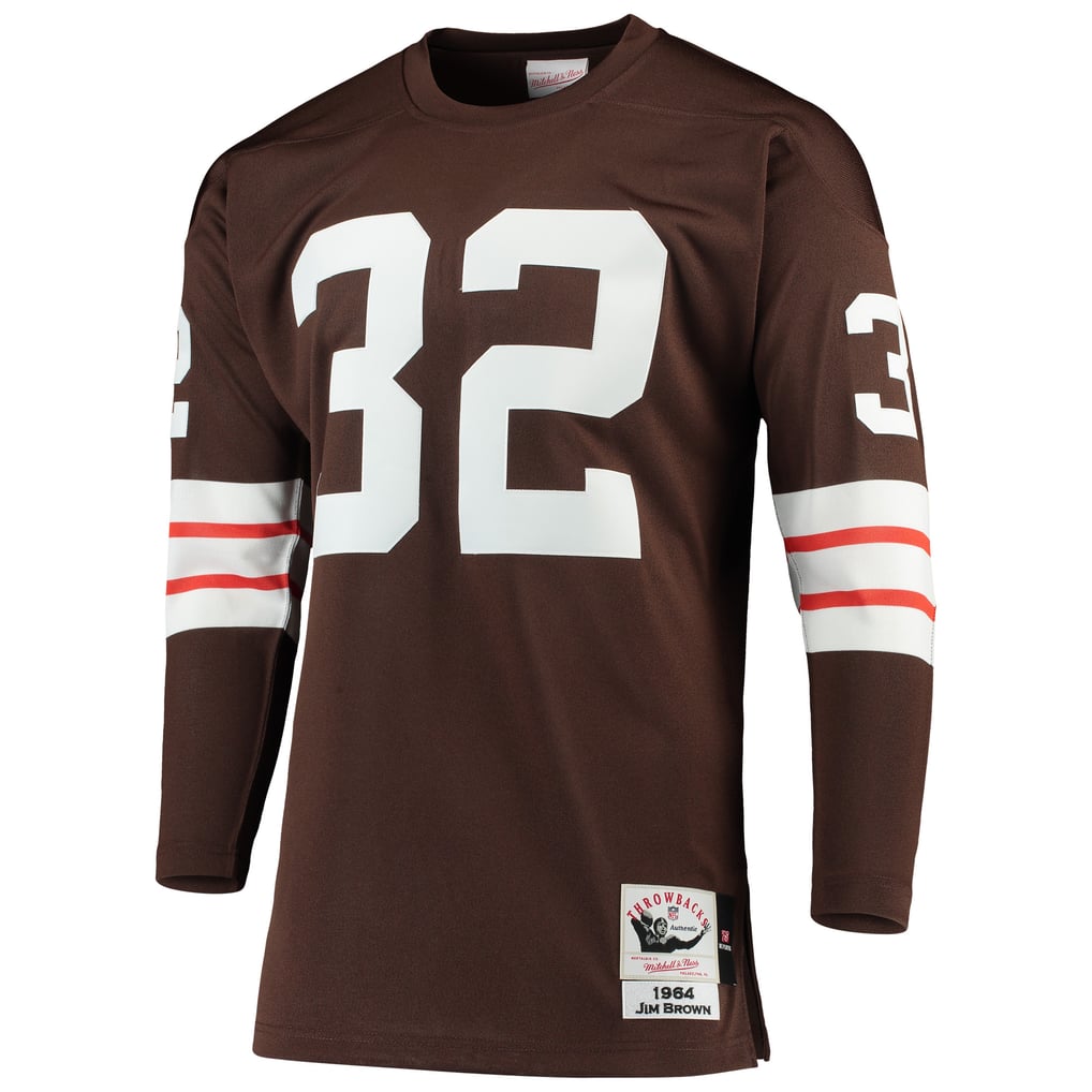 Men's Cleveland Browns 1964 Jim Brown Brown Authentic Throwback Retired Player Jersey