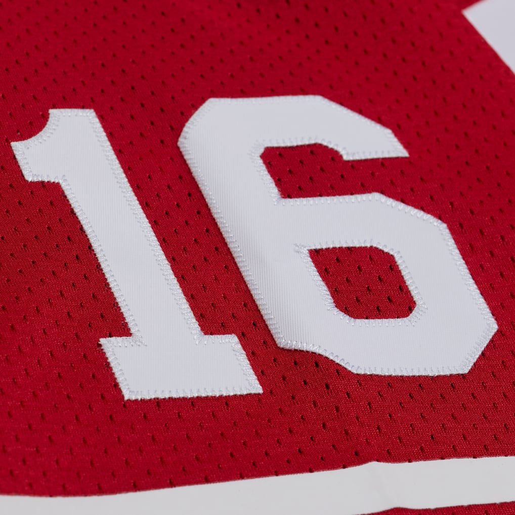 Men's San Francisco 49ers 1989 Joe Montana Scarlet Authentic Throwback Retired Player Jersey