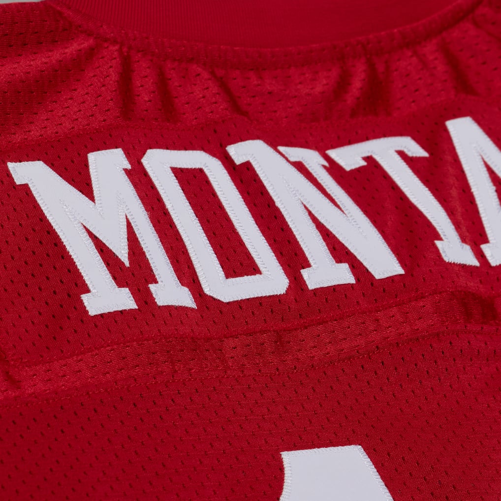 Men's San Francisco 49ers 1989 Joe Montana Scarlet Authentic Throwback Retired Player Jersey