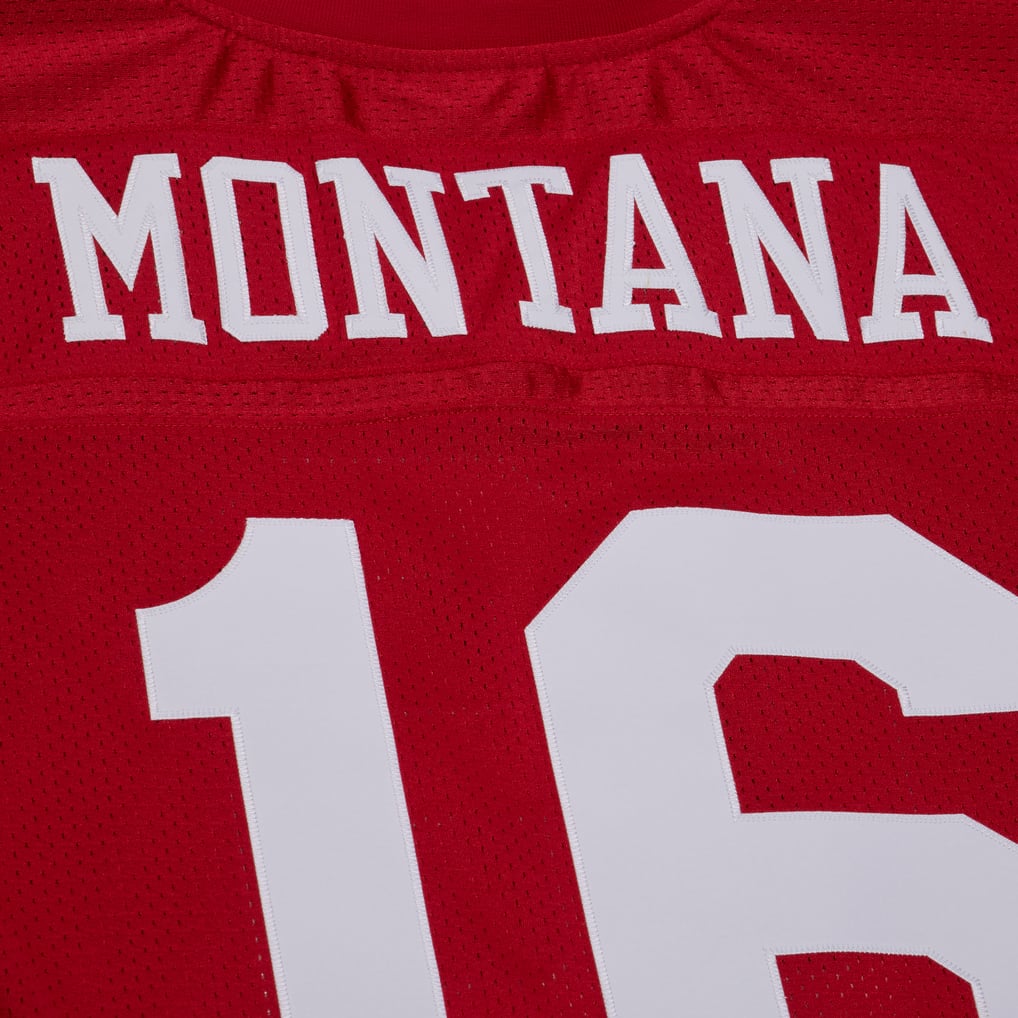Men's San Francisco 49ers 1989 Joe Montana Scarlet Authentic Throwback Retired Player Jersey