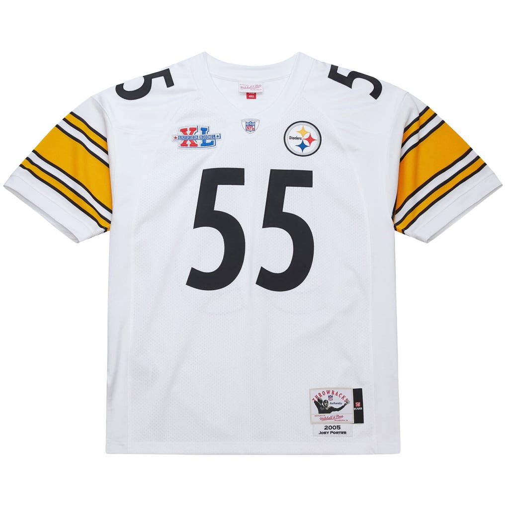 Men's Pittsburgh Steelers Joey Porter White 2005 Authentic Throwback Retired Player Jersey