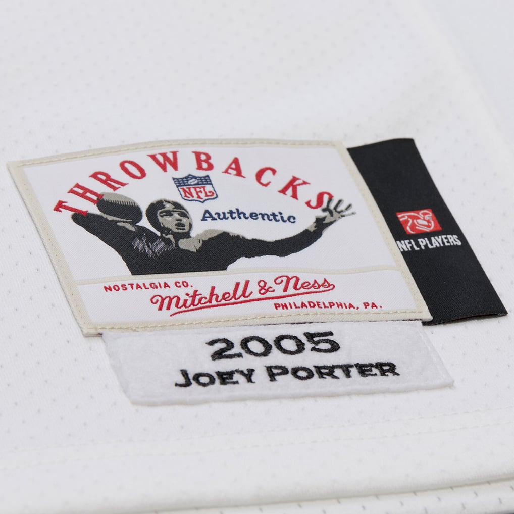 Men's Pittsburgh Steelers Joey Porter White 2005 Authentic Throwback Retired Player Jersey