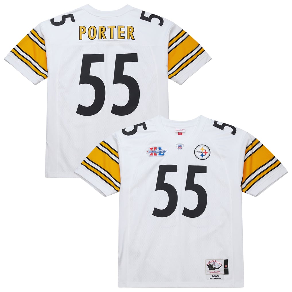 Men's Pittsburgh Steelers Joey Porter White 2005 Authentic Throwback Retired Player Jersey