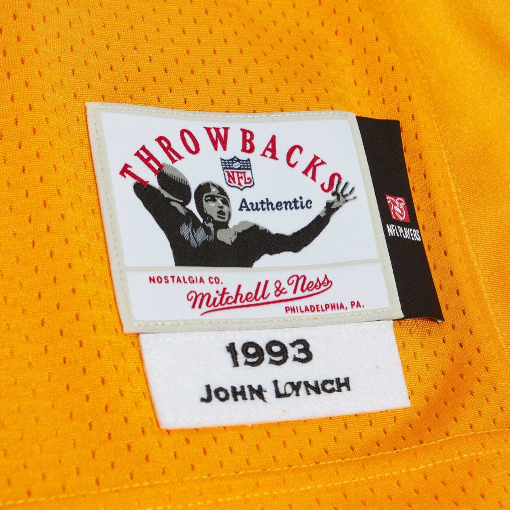 Men's Tampa Bay Buccaneers 1993 John Lynch Orange Authentic Throwback Retired Player Jersey