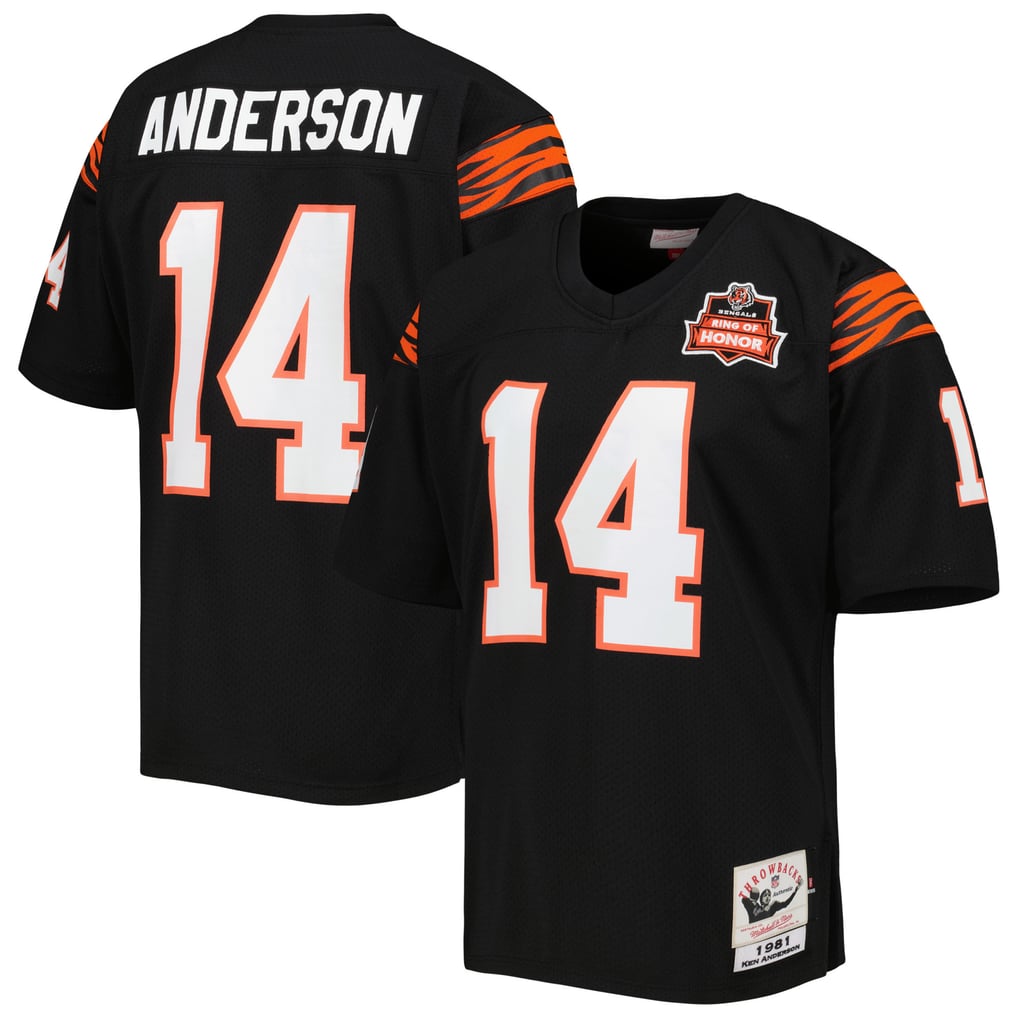 Men's Cincinnati Bengals 1981 Ken Anderson Black Authentic Throwback Retired Player Jersey
