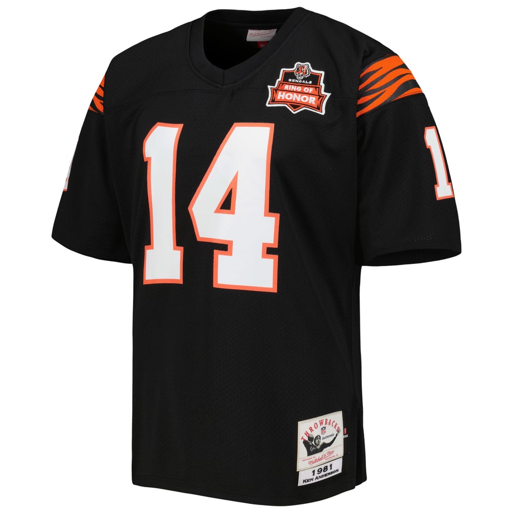 Men's Cincinnati Bengals 1981 Ken Anderson Black Authentic Throwback Retired Player Jersey