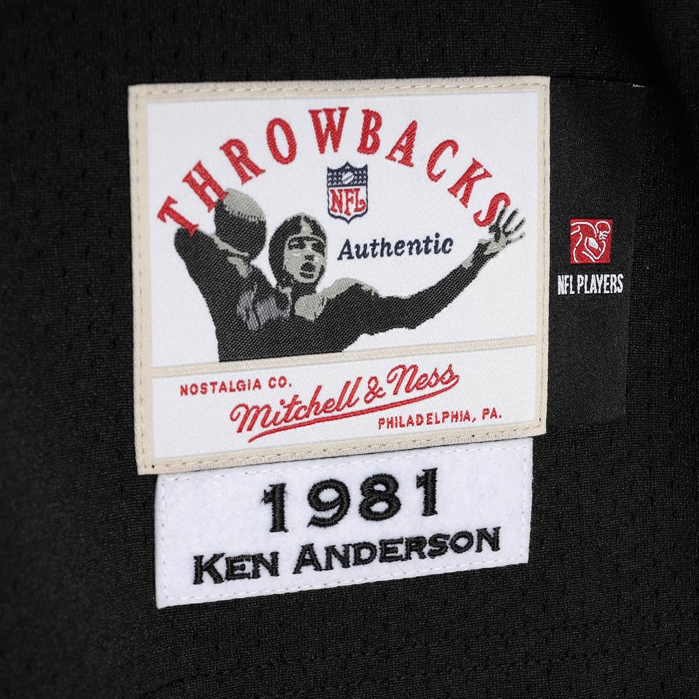 Men's Cincinnati Bengals 1981 Ken Anderson Black Authentic Throwback Retired Player Jersey