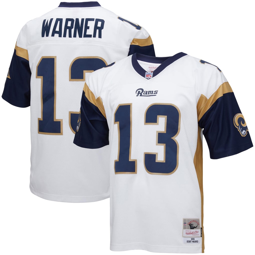 Men's Los Angeles Rams Kurt Warner White Big & Tall 2001 Retired Player Replica Jersey