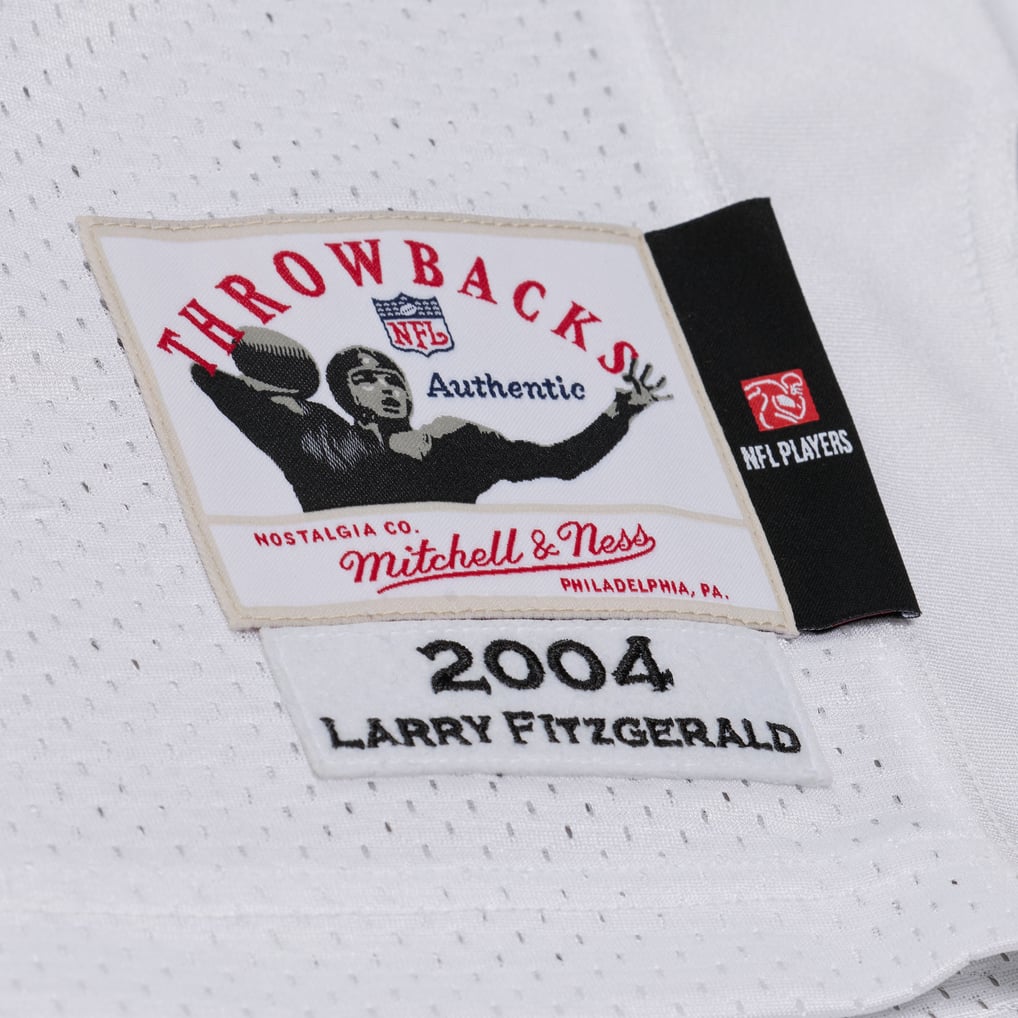 Men's Arizona Cardinals Larry Fitzgerald White 2004 Authentic Throwback Jersey