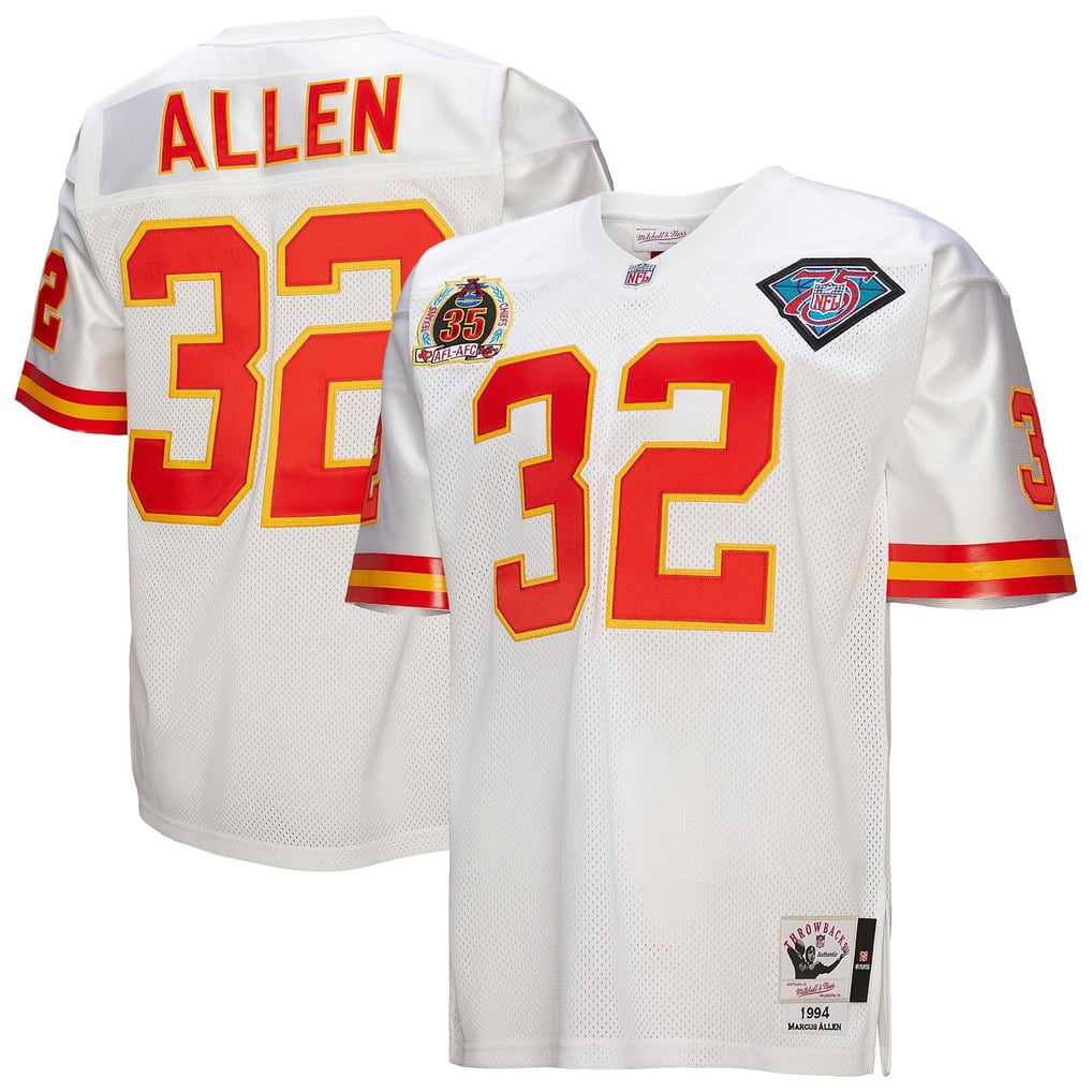 Men's Kansas City Chiefs 1994 Marcus Allen White Authentic Throwback Retired Player Jersey