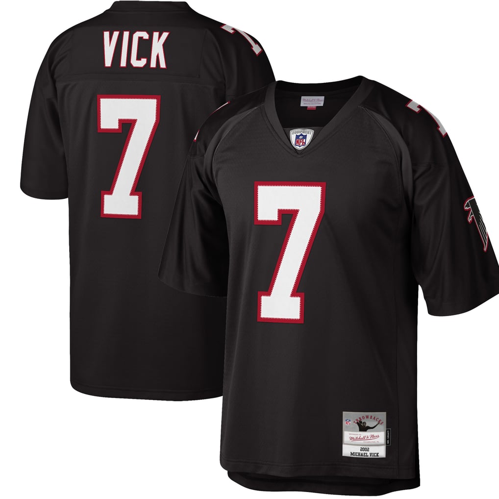 Men's Atlanta Falcons Michael Vick Black Big & Tall 2002 Retired Player Replica Jersey