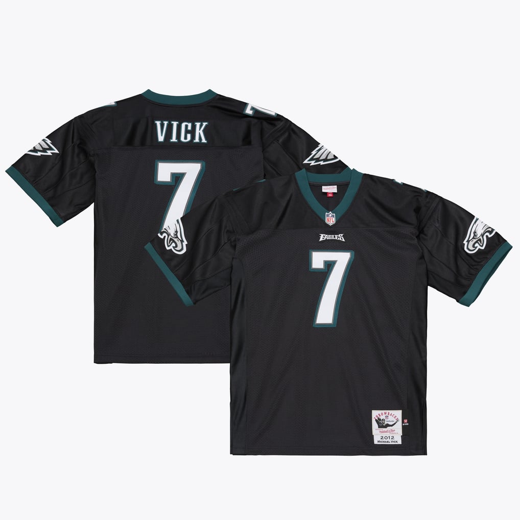 Men's Philadelphia Eagles Michael Vick Black 2012 Authentic Throwback Jersey